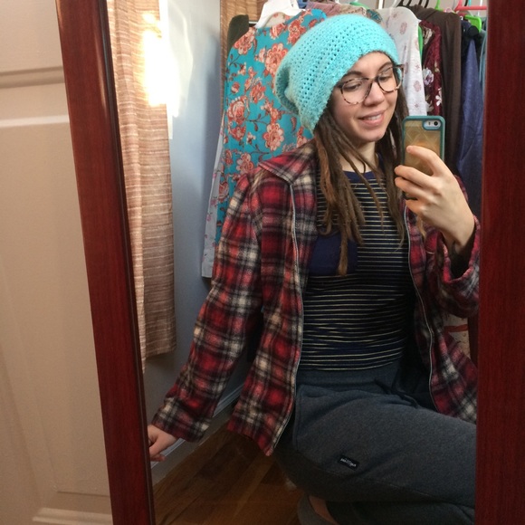 Fresno Sport 💋Plaid Maroon Zip Up Jacket Chic - Picture 2 of 8